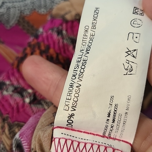 Blanco top Maximalist Resortwear Indie Boho Banded Artsy Size Medium Y2K Flowy - Picture 9 of 9